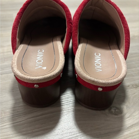 Vionic Women's Red Suede Clogs - Picture 5 of 7